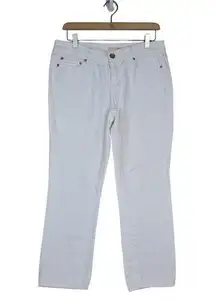 DKNY  Womens 8 White Straight Leg Cropped Ankle Jeans