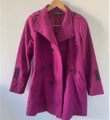 New Fashion Maroon Button Up Overcoat‎