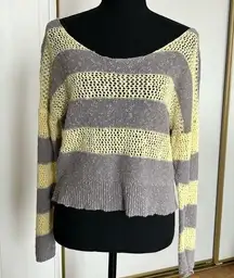 Yellow & Gray Crop Sweater