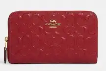 Coach Medium Zip Leather Red Wallet