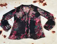 Black Floral Blouse