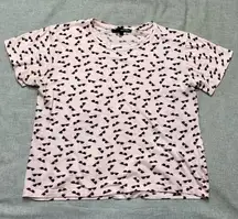 Tally Weijl Pink Sunglasses Print Baby Tee