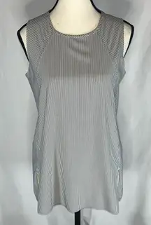 Athleta Striped Sleeveless Tank Top w/Raglan Style Shoulders & Side Slits