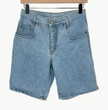 VINTAGE 90s Bill Blass Women’s High Rise Dad Denim Shorts | Sz 6P | Light Wash