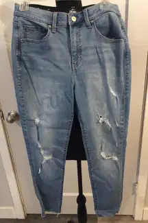 LuLaRoe Distressed Frayed hem Skinny Jeans With "Love" 30" Women's VNC