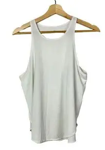 Fabletics White High Round Neck Muscle Tank Top S