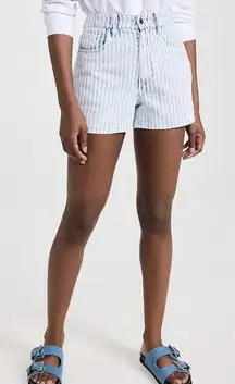 FAHERTY Topsail Shorts Size 28 Denim Jean Stripes Faded Cotton Blend Indigo Dyed