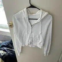 White  hoodie zip up