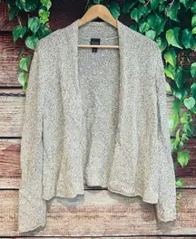 Eileen Fisher Cardigan Women’s Med Knotted Silk Melange Knit Open Front Sweater