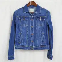 Ladies' Mid Wash Stretch Denim Jean Jacket Small