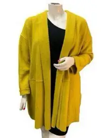 JNY Jones New York Chartreuse Green Wool Blend Open Front Coat Size 1X