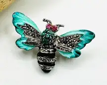 Vintage Hand Painted Bee Brooch Bee Pin