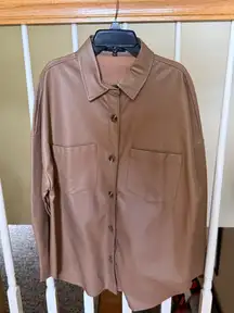 Blu Pepper Faux Leather Shacket