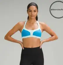 Lululemon Run Sprint Sports Bra Beach Blanket Blue Medium Support Racerback 6