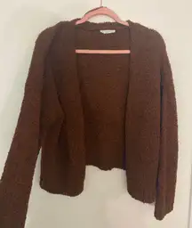 Double Zero Fuzzy Brown Cardigan