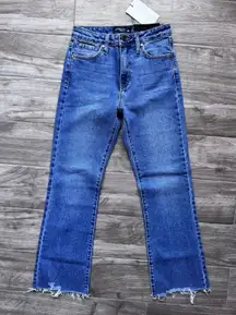 New With Tag Stitch & Feather Made In USA Vintage Cropped Flare Jeans Size 25