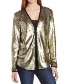 NEW LAMade Women's Size Medium Full Gold Sequin Jacket