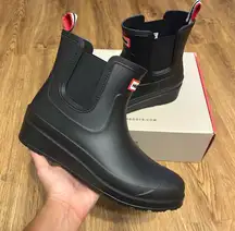 HUNTER black rain ankle boots booties shoes women’s 9 new in box