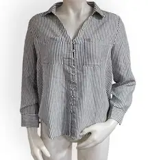 Velvet Heart Striped Button Down Long Sleeve Blouse Size Medium