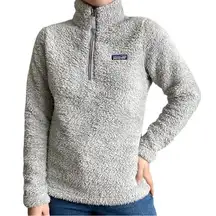 Patagonia Los Gatos Fuzzy Jacket‎ Women’s Size Small Gray 1/4 Zip Long Sleeve