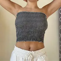 FINAL PRICE Black and White Checkered Bandeau Tube Top