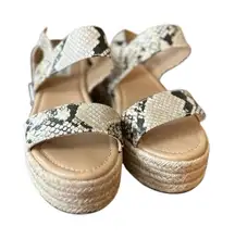 Steve Madden Women's Espadrille‎ Wedge Sandals Size 8 Python Print