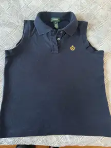 Ralph Lauren sleeveless women’s polo shirt size S navy blue