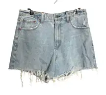 Abercrombie & Fitch The Dad Short High Rise Distressed Denim Shorts Size 29