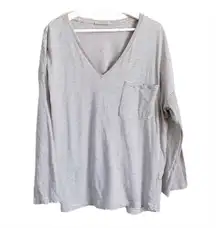 ZARA | Long Sleeve Striped Oversized Minimalist Basic Pocket T-shirt Size M