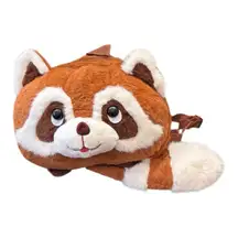 Adorable Raccoon head form plush bag backpack purse with fluffy tail