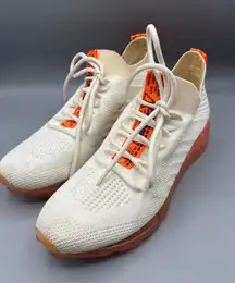 Steve Madden Cello White Orange Knit Sneakers Wedge Sole Womens Size‎ 9 M