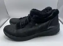 Bzees Womens black Faux Fur Lined Lifestyle Fashion Sneakers Shoes  size 10M