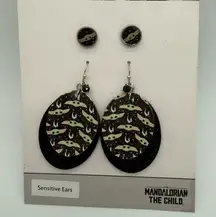 Disney Star Wars The Mandalorian The Child Baby Yoda Grogu Earrings Studs Dangle