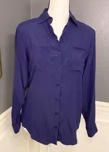 DREW mixed media button down shirt