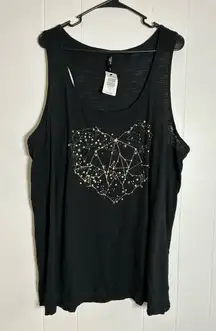 NWT Torrid Sleep Black Constellation Heart Tank Top Sleeveless Womens Size 3