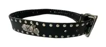 Womens Motorcycle Black Leather~Belt~Studded Cowgirl~Old Stock Genuine Medium