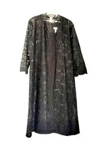 Miss Cristina 2pcs dress and lace cape set with sequins 2 in 1 dress black XL