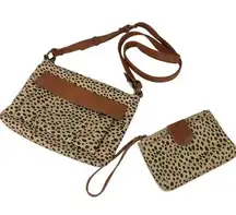 Universal Threads  Faux Leather Leopard/Cheetah Print Crossbody Bag Wallet Set