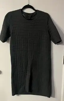 Banana Republic Small‎ Charcoal Gray Sweater Dress Short Sleeve Knit Ribbed