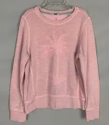 Tommy Bahama Pink Palm Tree Embroidered Sweatshirt Pullover Women’s Small Shirt