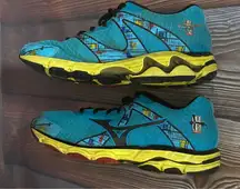 Mizuno Wave Inspire 10th Anniversary Blue & Yellow Women's Size W8 Running Shoes