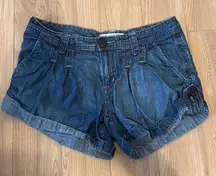 Vintage Ralph Lauren Polo Denim Jean Pleated Front Shorts Womens Size 6 100% Cot