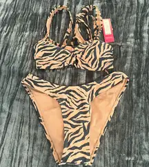 Zebra Print Bikini Set Size S Set by Xhilaration