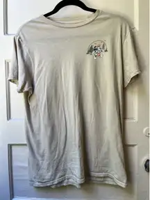 Disney Mickey Mouse Woods Tshirt M Beige Nature Hiking The Great Outdoors Stains