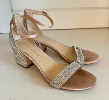 Betsey Johnson Hannah sparkly rhinestone strappy heels size 8