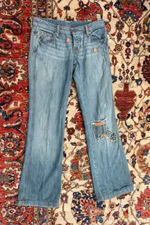 Women’s Polo Ralph Lauren Embroidered Floral Straight Leg Jeans Y2K READ