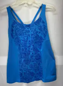 Lululemon‎ Athletica Blue Graphic Fitted Tank Top