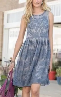 Sundance Catalog Women Romantics Embroidered Lace Dress size 6