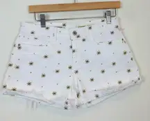 Anthropologie Pilcro embroidered white denim shorts. Size 26
