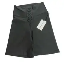 WeWoreWhat Lace Up Biker XS Black $68 NWT Revolve